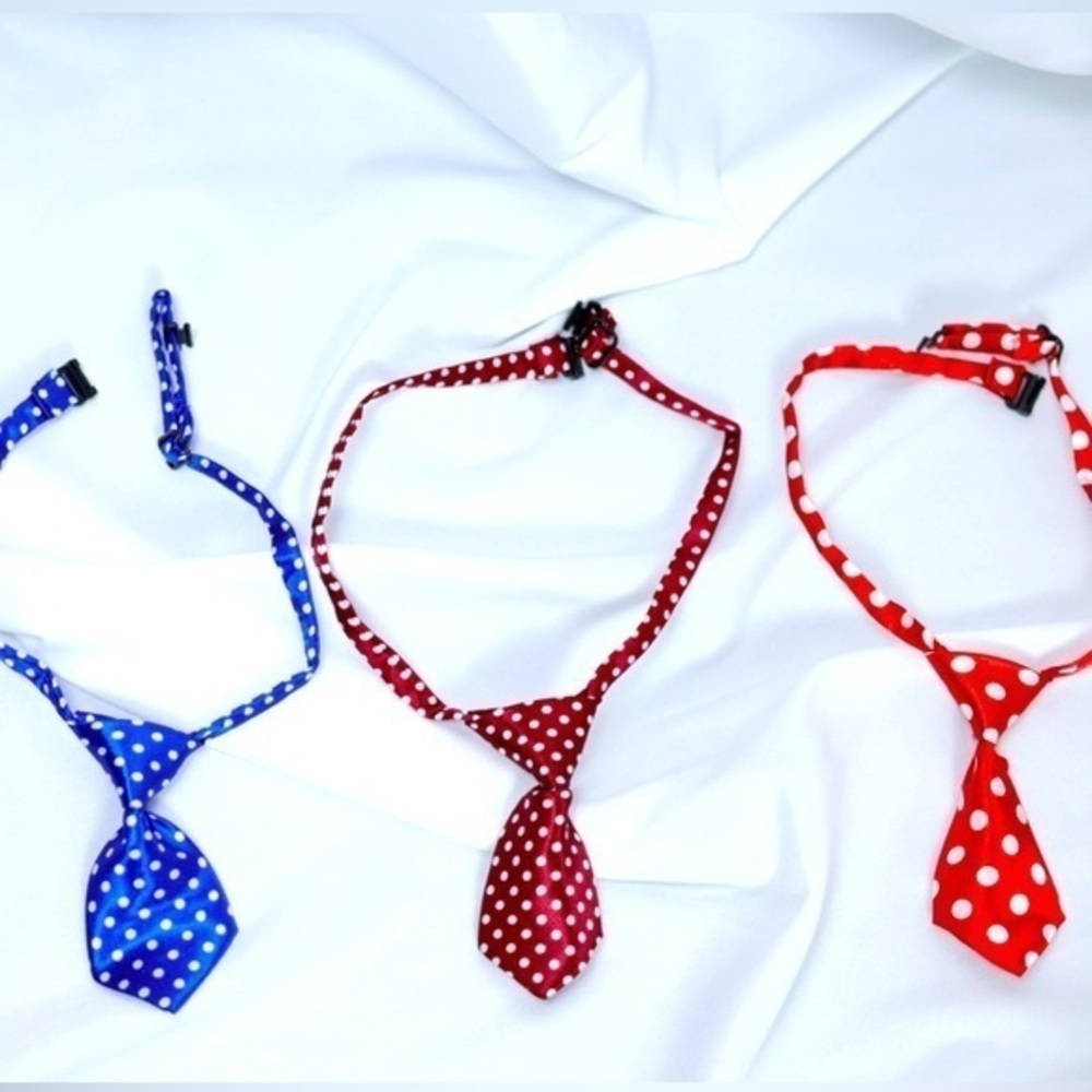 🅽🅴🆆 polka dot adjustable dog tie cat pet tie, funny pet ties dog cat clothing